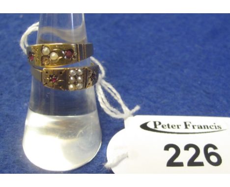 Two 15ct gold Victorian pearl set rings, 3.5g approx.(B.P. 24% incl. VAT)