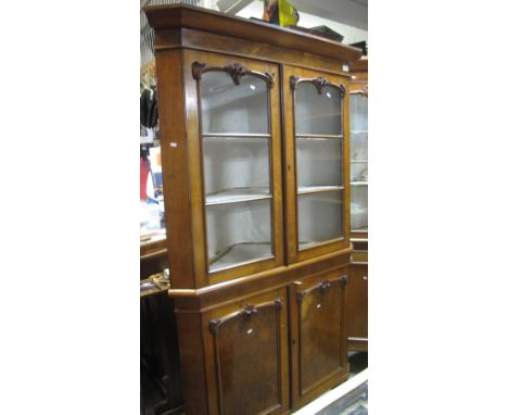 19th Century oak and walnut two stage corner cabinet.(B.P. 24% incl. VAT)