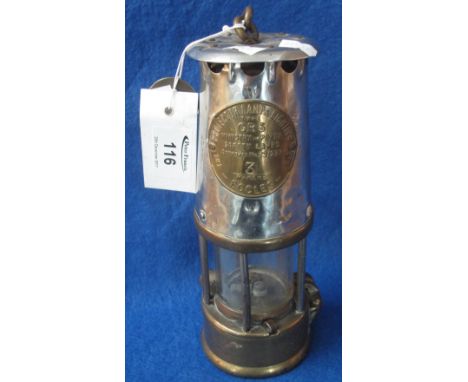 Protector Lamp and Lighting Company Limited brass and aluminium miner's safety lamp type GR6. Used. (B.P. 24% incl. VAT)