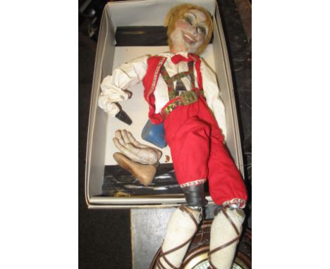 Early 20th Century European wooden puppet with painted features and jointed limbs.(B.P. 24% incl. VAT)