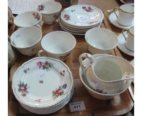 19 piece Royal Worcester bone china floral teaware.(B.P. 24% incl. VAT)