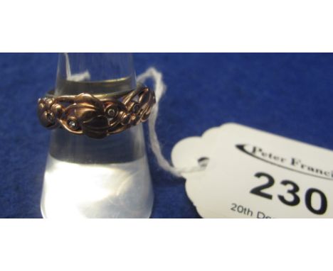 9ct Clogau gold, diamond set ring, 4.8g approx.(B.P. 24% incl. VAT)   CONDITION REPORT:  Ring size N.  Ring is generally heav