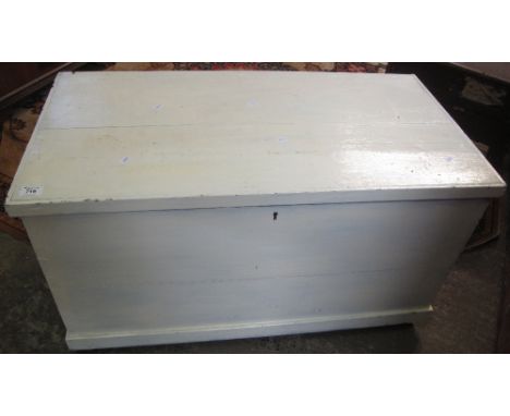 Early 20th Century painted pine trunk with metal carrying handles.(B.P. 24% incl. VAT)