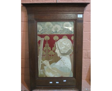 After Privat Livemont, Art Nouveau style portrait study of a young woman artist, coloured print dated: 1901, bearing hand wri