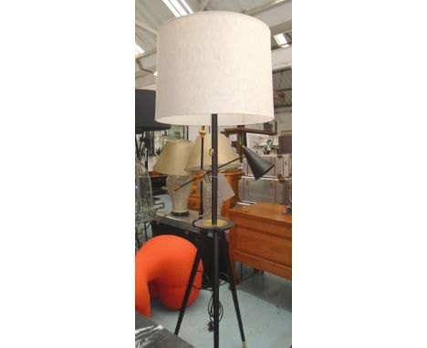 STANDARD LAMP, mid 20th century style with shade and triform base, 177cm H.