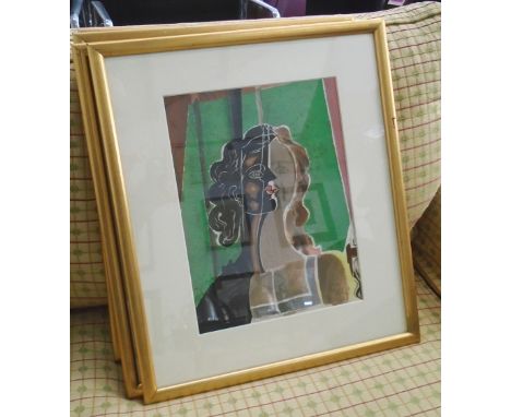 GEORGE BRAQUE, 'Figure', lithograph, on Marcel Jouhandeau catalogue raisonne, 35cm x 26cm, framed and glazed.