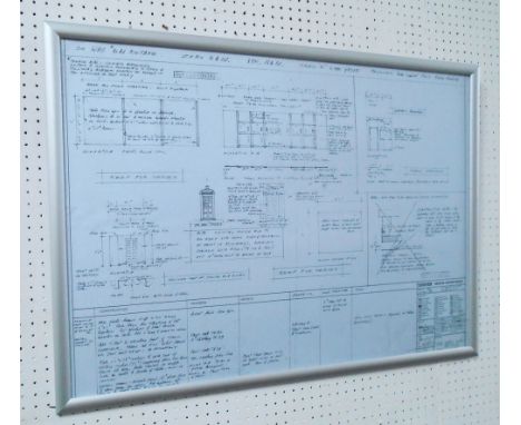 ERIC WALMSLEY, 'Dr Who' Episode 1, 1963, Set Designer's elevations showing original Tardis and Control Room sets, digital lit