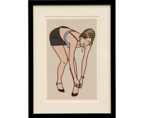 JULIAN OPIE, 'Keira with Pendant', limited edition: 250, lithograph, 2006, 40cm x 27cm, framed and glazed.