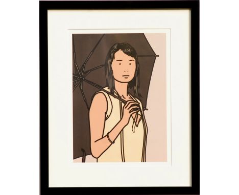 JULIAN OPIE, 'Hijiri with Umbrella', limited edition: 250, lithograph, 2006, 40cm x 27cm, framed and glazed.