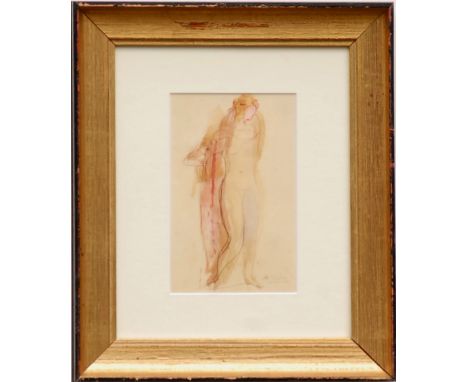 AUGUSTE RODIN, 'Nude' lithograph and pochoir, Limited Edition: 2500, numbered justification page, verso, 1945, 24cm x 19cm fr