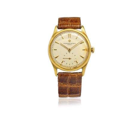 VACHERON &amp; CONSTANTIN REF. 4066 IN GOLD, WIGH GUARANTEE, SOLD IN 1957 Case: signed, n. 334803, in 18K gold, snap on caseb