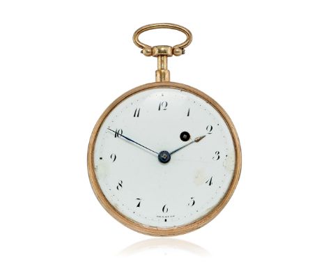 "BREGUET" GOLD REPEAT, PERIOD 1800 Case: gold, marked PD, Empire style. Dial: signed at the bottom, in white enamel, Arabic n