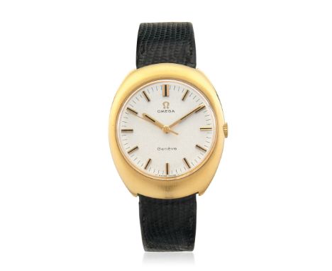 OMEGA REF. 181-90010 IN GOLD, 60S Case: signed, in 18K gold, Italian stamps, snap on caseback. Bracelet/Strap: signed, buckle