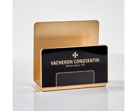  VACHERON &amp; CONSTANTIN DESKTOP DOCUMENT HOLDER In gold-plated metal and black varnish. Size: 12 x 11 x 5 cm 