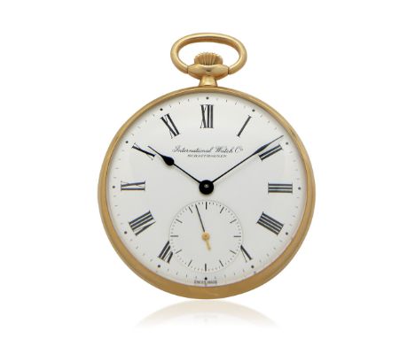 IWC IN GOLD, 70S Case: signed, n. 2037726, three-body in gold, snap on caseback. Dial: signed, white, Roman numerals, small s