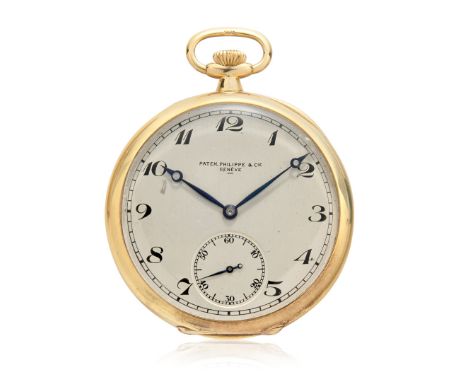 PATEK PHILIPPE IN GOLD, FIRST QUALITY, 1930S Case: signed, n. 409185, in 18K gold, signed dome. Dial: signed, silvered, Bregu