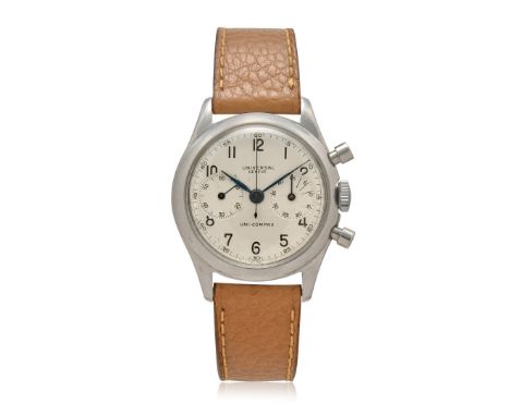 UNIVERSAL UNI-COMPAX REF. 22292, 40S Case: signed, n. 1188337, in stainless steel, screwed caseback, round pushers. Bracelet/