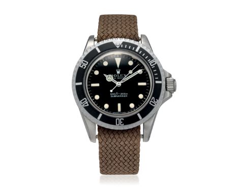 ROLEX SUBMARINER REF. 5513, 60S Case: signed, n. 1668246, in stainless steel, screwed caseback marked 5513 and IV.67, bezel w