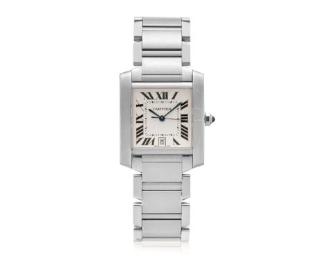 CARTIER TANK FRANCAISE SELF-WINDING REF. 2302, BOX AND GUARANTEE, SOLD IN 2003 Case: signed, n. 169424CE, in stainless steel,