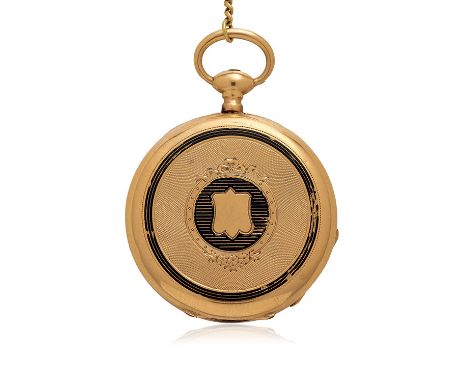 LE FERNIER IN GOLD, PERIOD 1860 Case: n. 25426 / 123913, hallmarked, four-body in gold, caseback decorated with engraving and