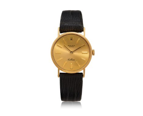 ROLEX CELLINI REF. 3810 IN GOLD, 70S Case: signed, n. 3242518, in 18K gold, snap on caseback. Bracelet/Strap: signed gold pla