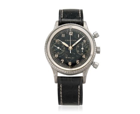 AURICOSTE ARMY CHRONOGRAPH TYPE 20 REF. 5.099, 50S Case: signed, n. 329431, in chromed metal, steel snap on caseback, marked 