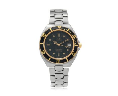 OMEGA SEAMASTER 200 REF. 396.1041 STEEL AND GOLD "PRE-BOND", 80S Case: signed, in steel and gold, screwed caseback, graduated