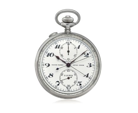 ULYSSE NARDIN SPLIT-SECONDS CHRONOGRAPH WITH GUILLAUME BALANCE, CIRCA 1950 Case: signed, n. 652702, four body in stainless st