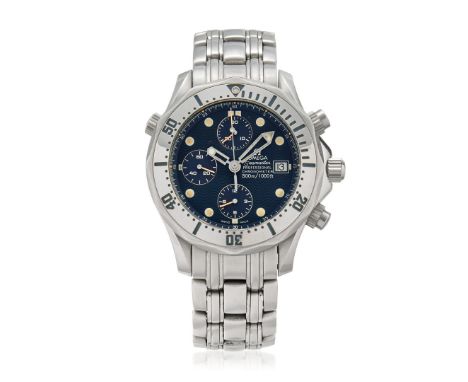 OMEGA SEAMASTER CHRONOGRAPH REF. 2598.80.00, 90S Case: signed, n. 48604528, in stainless steel, graduated bezel, screwed case