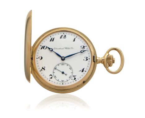 IWC CHRONOMETRE IN GOLD, CIRCA 1910 Case: signed, n. 74759, four-body in 18K gold. Dial: signed, white enamel, Breguet numera