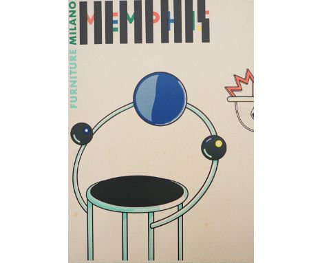 A Memphis Milano art poster on board, 97cm x 70cm