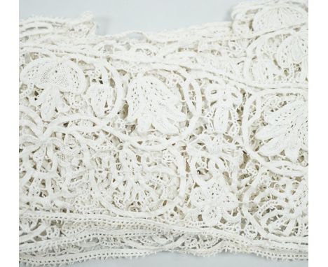 A quantity of needle lace, bobbin lace and machine lace trimmings