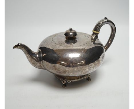 A William IV squat circular silver teapot, Robert Garrard II, London, 1832, gross weight 25.5oz CITES Submission reference: R