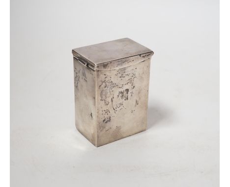 A George V silver playing card box, Stokes &amp; Ireland Ltd, Chester, 1911, 75mm.