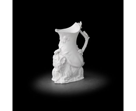 A good Chelsea white 'Goat and Bee' jug, circa 1745-47Probably modelled by Nicholas Sprimont, the crisply modelled branch han