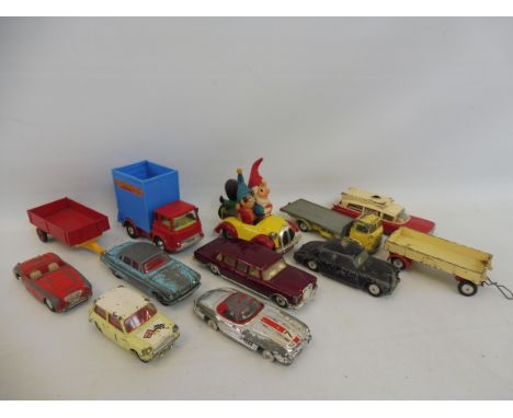 A small quantity of Corgi and Dinky playworn vehicles including Noddy, Big Ears etc.