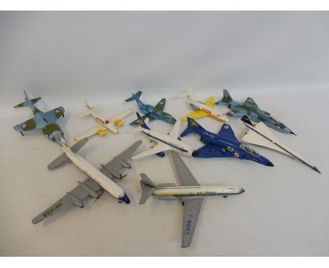 A selection of die-cast aeroplanes, playworn including Dinky and Corgi etc.