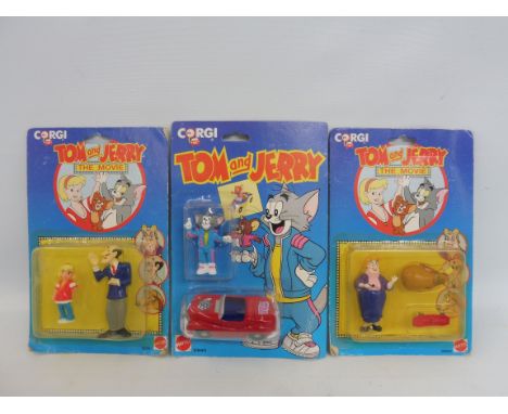 Three Corgi Tom and Jerry series Mattel carded figures.