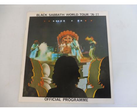 An original official tour programme for Black Sabbath on their World Tour of 1977 plus two Hammersmith Odeon ticket stubs for