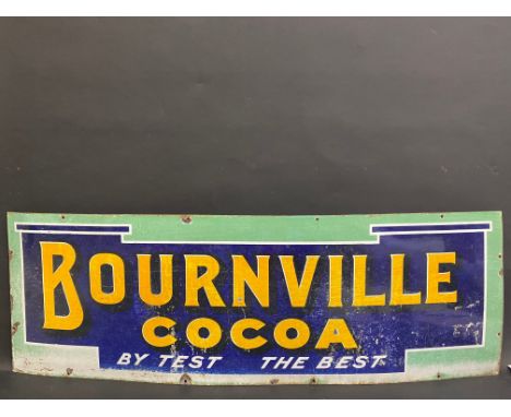 An unusual Bournville Cocoa rectangular enamel sign, 48 x 16".