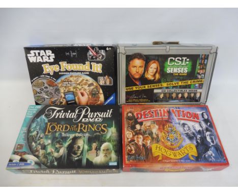 Four assorted TV related games - Star Wars I Found It, Trivial Pursuit Lord of The Rings edition, Destination Hogwarts and Th