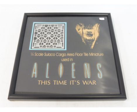 A 1:4 scale Sulaco Cargo Area Floor Tile used in Aliens - This Time It's War.