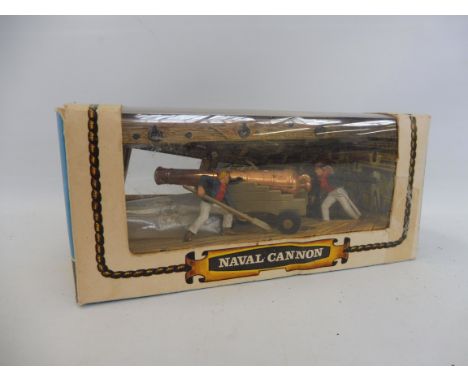 A Britains 1/32 scale British Naval Cannon  model in box, in VG condition.