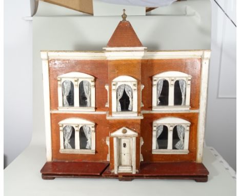 Large G &amp; J Lines Ltd box back painted wooden Dolls Houses in good original condition, English circa 1905, the painted re