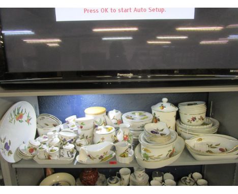 A large selection of Royal Worcester Evesham pattern table wares to include tureen, dishes, soup bowls and other items 