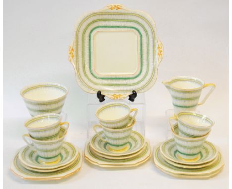 AN A.B. JONES AND SONS, ROYAL GRAFTON 1930's TWENTY ONE PIECE TEA SERVICE in 'Ruffles' pattern (21) 