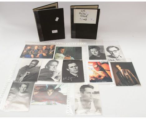 A selection of Signed Autographs smaller photographs of Male Actors TV and Film housed in two black folders. Including David 