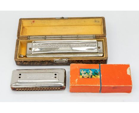 Two Harmonicas - The 64 Chromoncia Professional Model - M.Honer Germany in box plus a Swing Harmonica in card case.