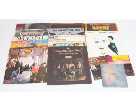 2 X BOXES OF VINYL LPS Including the following artists. Status Quo / Bob Dylan / Donovan / ZZ Top / Woodstock comp / Rod Stew