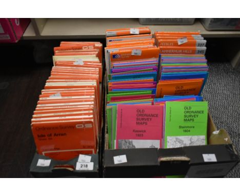 A box containing various Ordnance Survey maps, to include Berwick-upon-Tweed, Kintyre, Isle of Arran ect